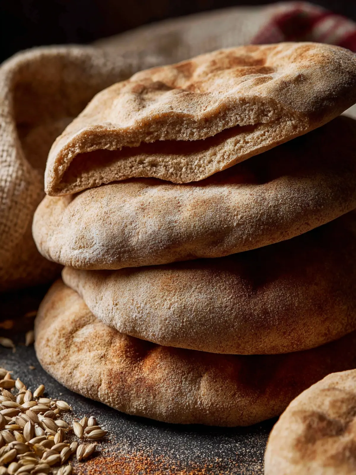 Sourdough Whole Wheat Pita Bread First Image