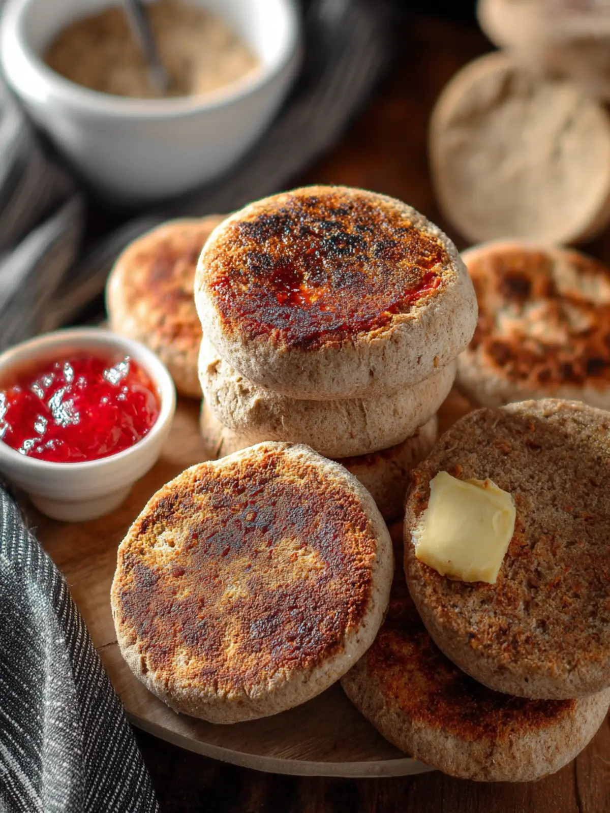 Whole Wheat Sourdough English Muffins First Image