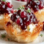Festive Cranberry Brie Thyme Phyllo Cups – Sweet & Savory First Image