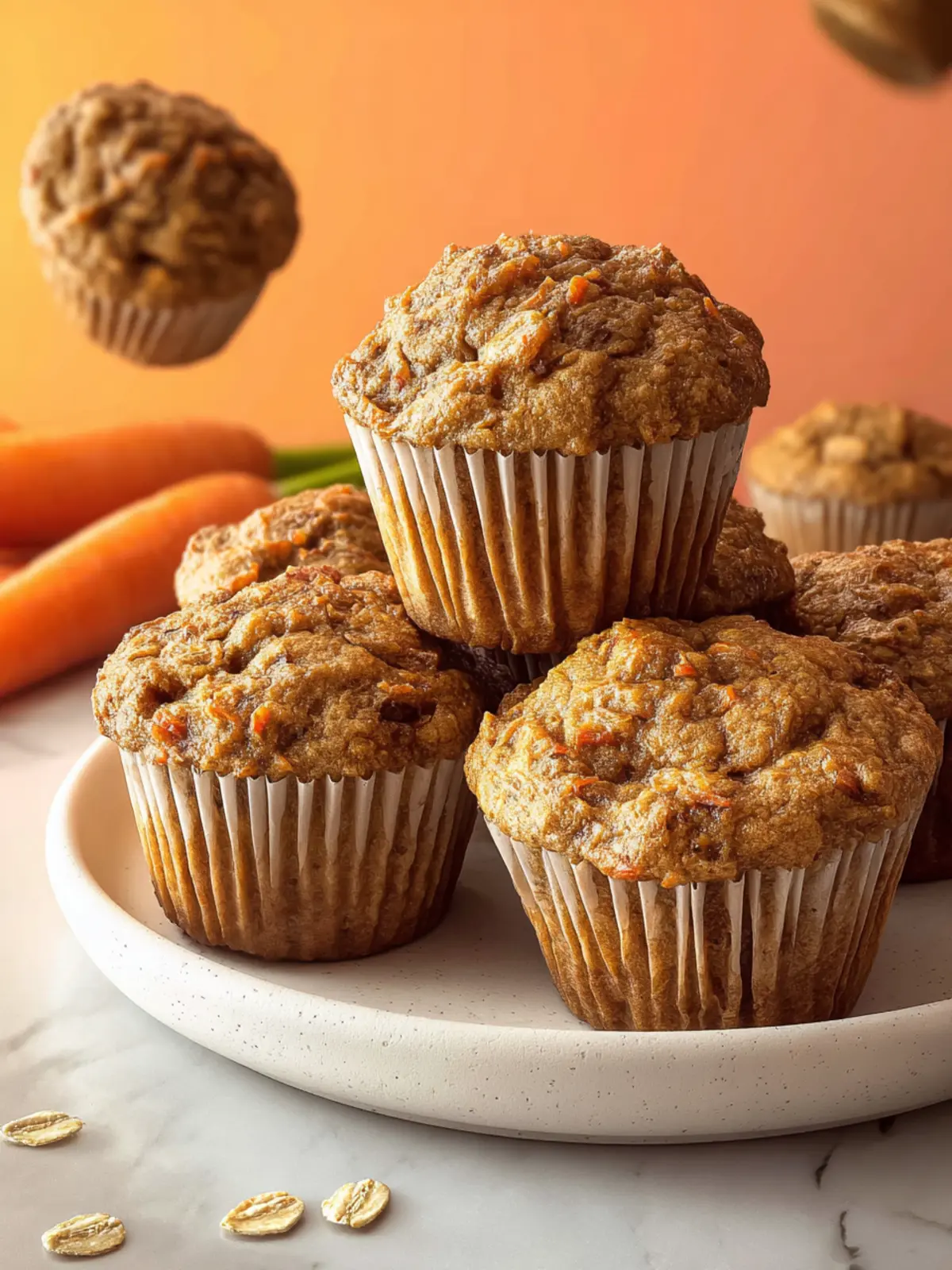 Healthy Carrot and Banana Muffins (Easy & Fluffy) First Image