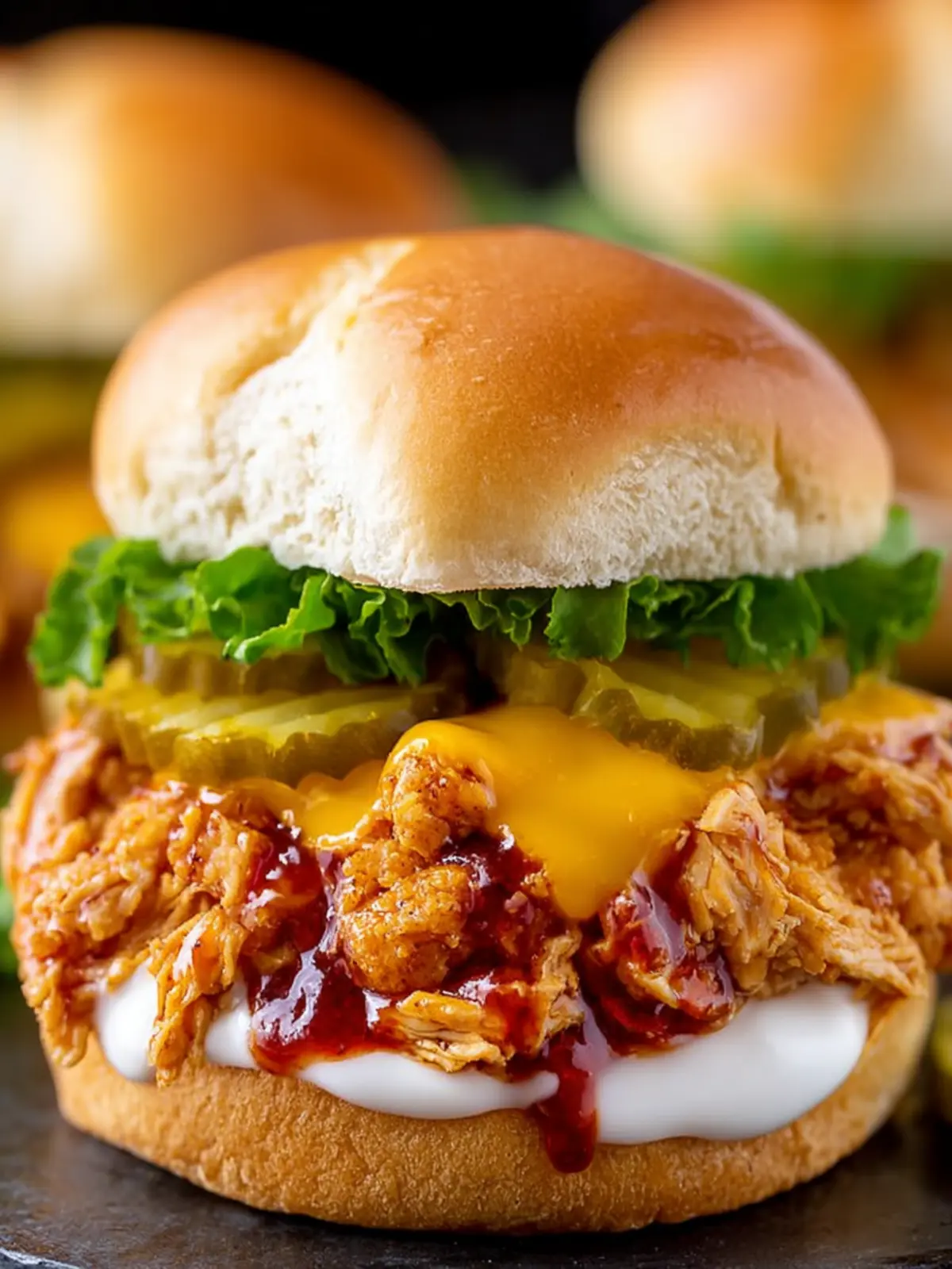 Slow Cooker Nashville Hot Chicken Sandwiches First Image