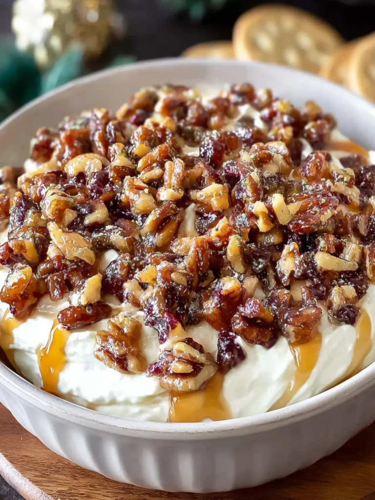 Whipped Goat Cheese Dip with Pecan Date Topping First Image