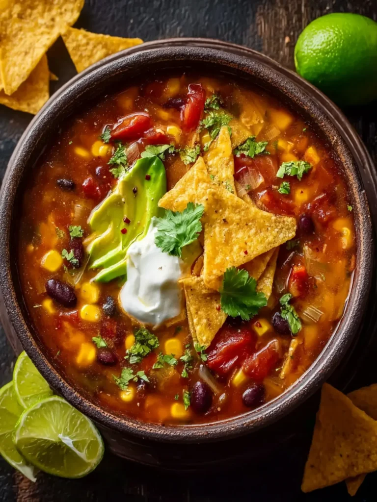 Crockpot Vegetarian Tortilla Soup First Image