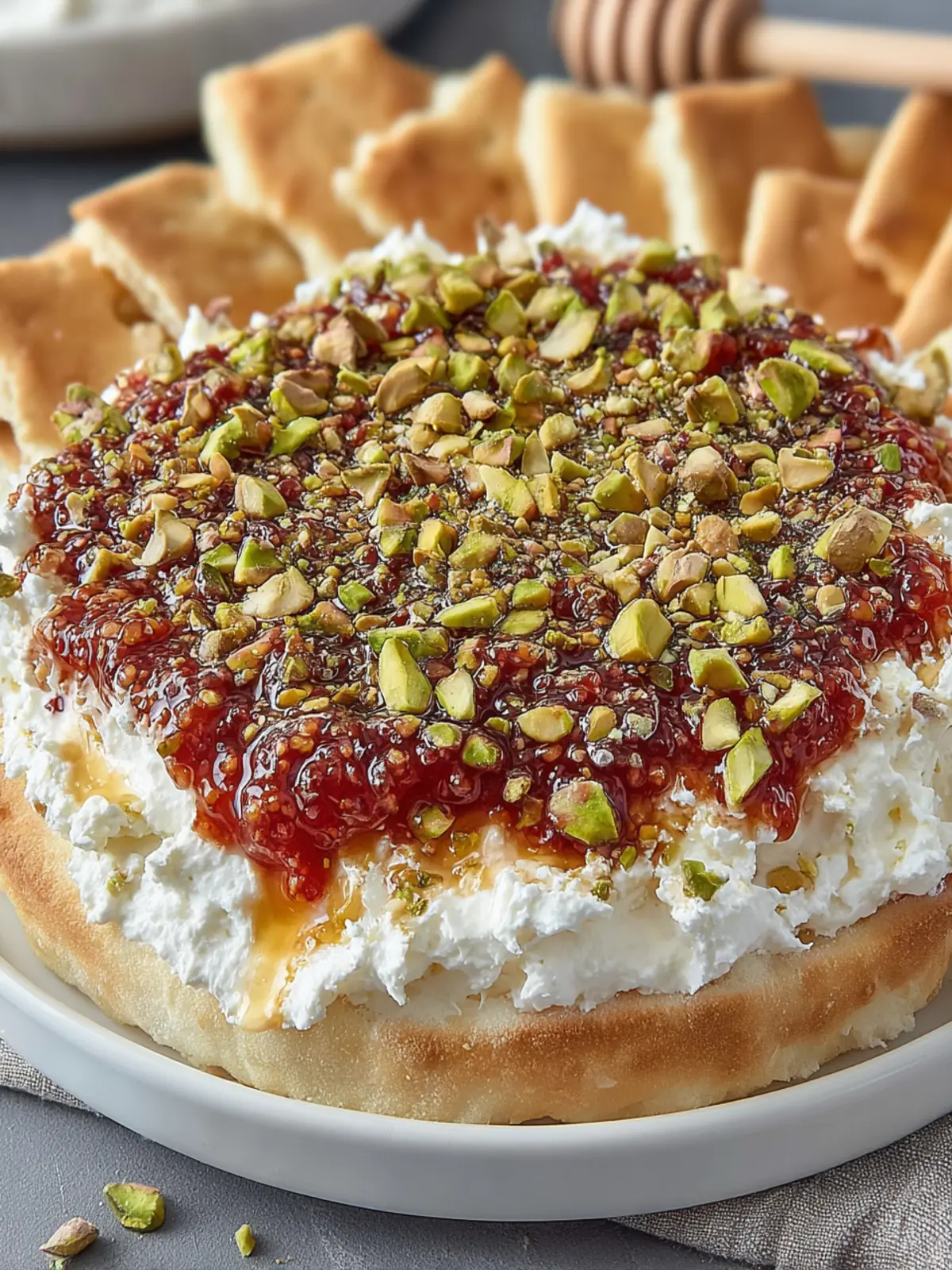 5 Minute Goat Cheese Dip with Fig Jam & Pistachios First Image