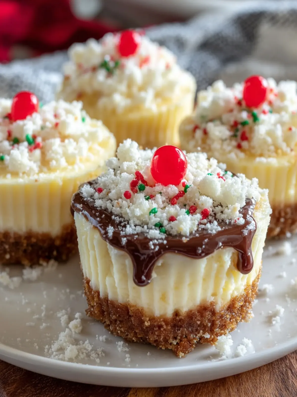 Delicious Mini Christmas Cheesecakes – Perfect Holiday Treat! First Image