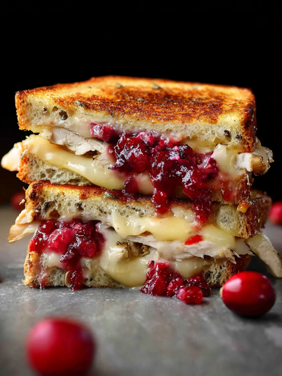 Turkey Cranberry Brie Grilled Cheese First Image
