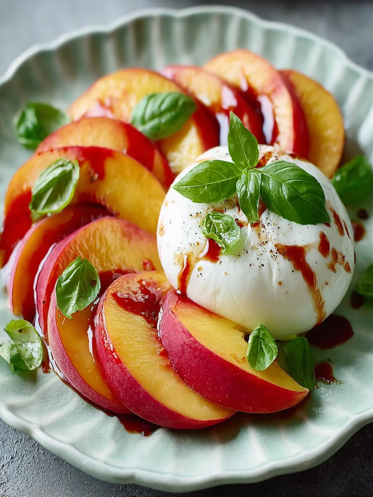 Peach Caprese Salad with Burrata First Image