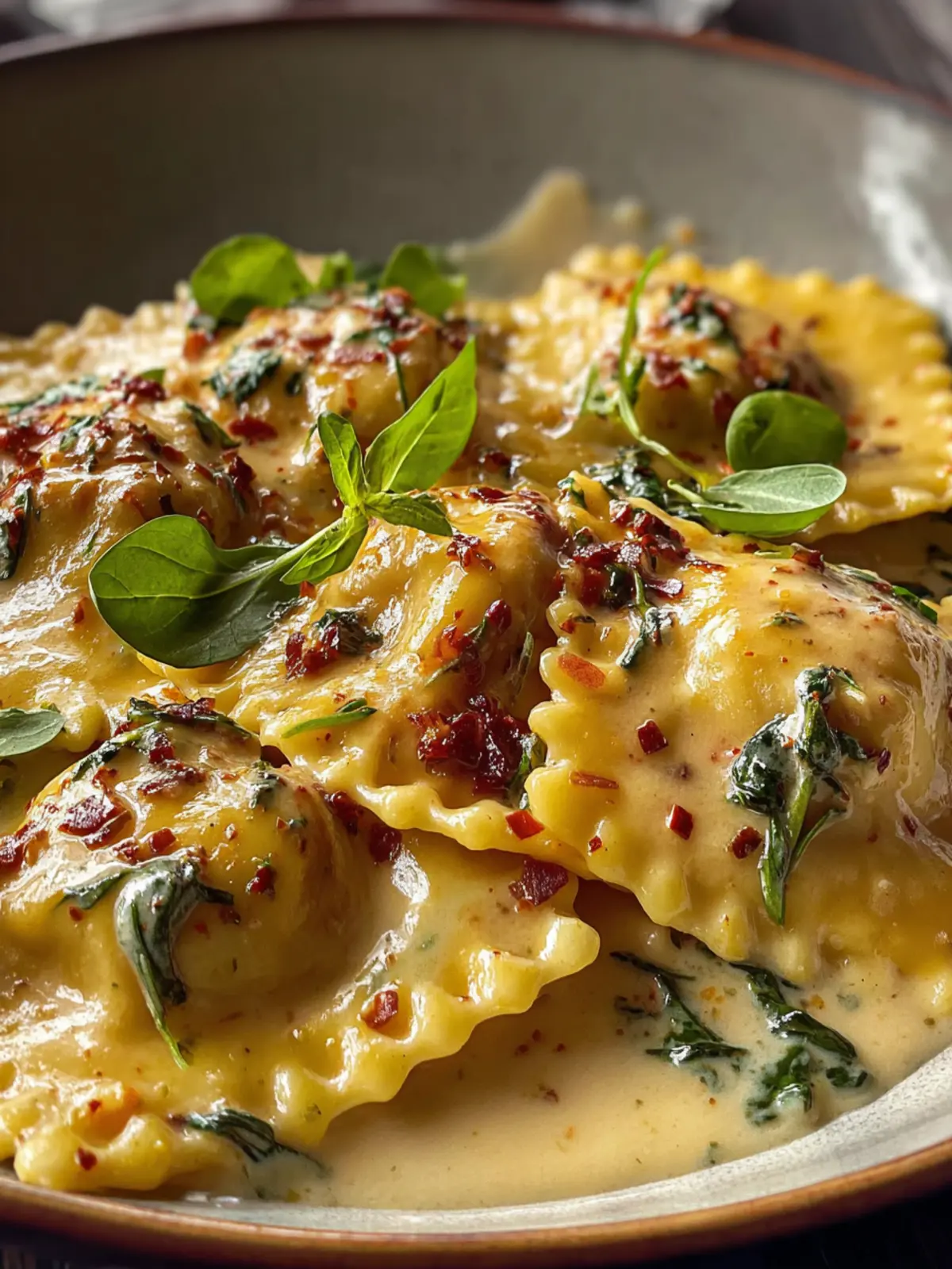Irresistible Creamy Tuscan Cheese Ravioli Recipe First Image