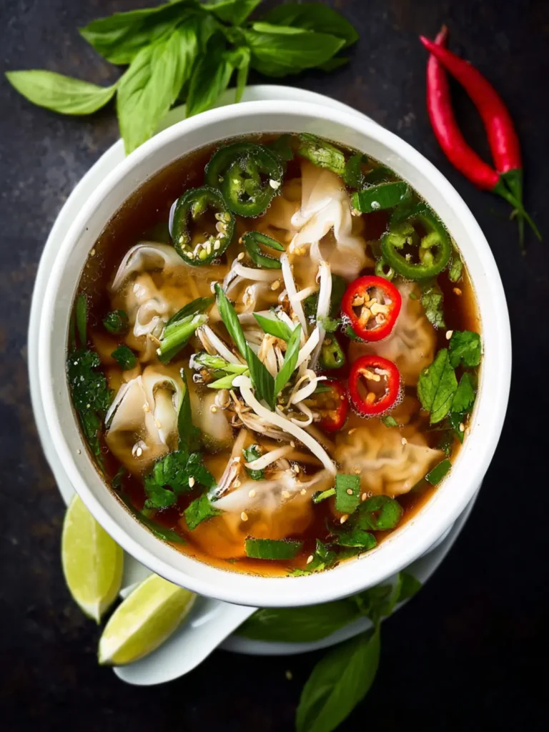 Vietnamese Wonton Soup with Pho Broth First Image