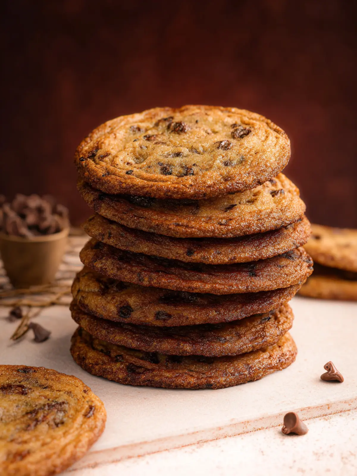 Thin and Crispy Chocolate Chip Cookies First Image