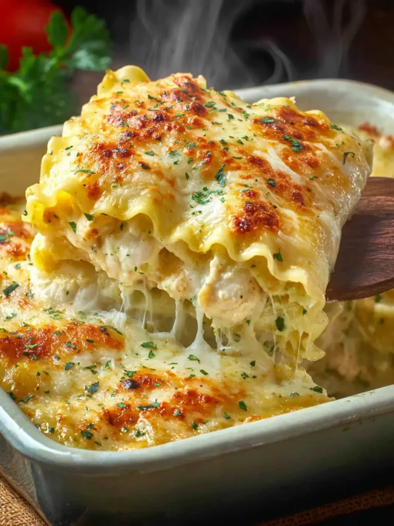 Chicken Alfredo Lasagna Roll Ups First Image
