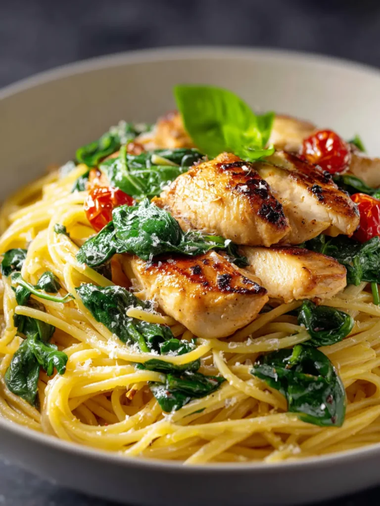Chicken Spinach Pasta Recipe First Image