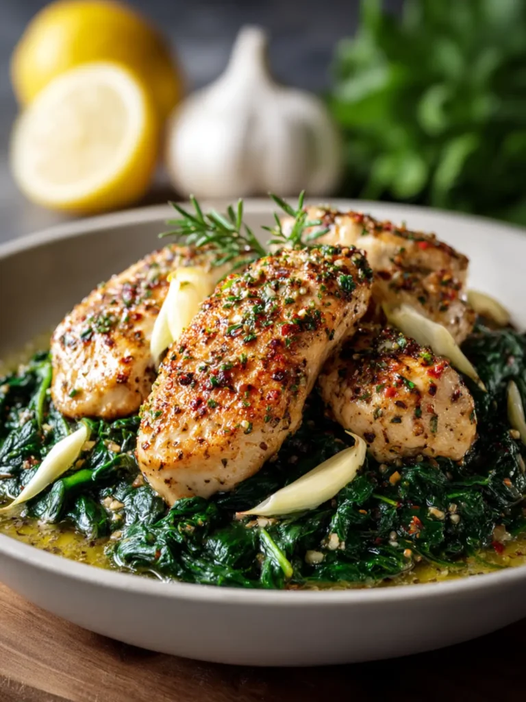 Garlic Chicken Spinach Recipe First Image