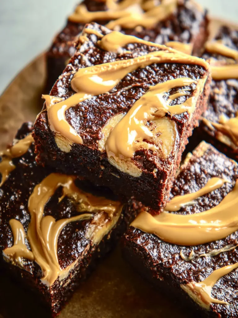 Healthy Chocolate Banana Peanut Butter Brownies First Image