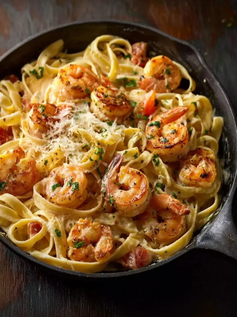 One Pan Shrimp Fettuccine Alfredo First Image