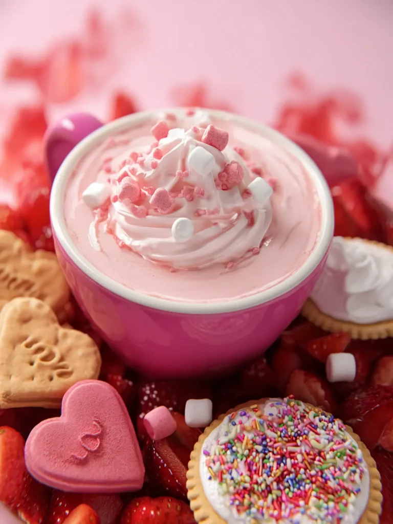 Pink Hot Chocolate Valentine’s Dessert Dip First Image