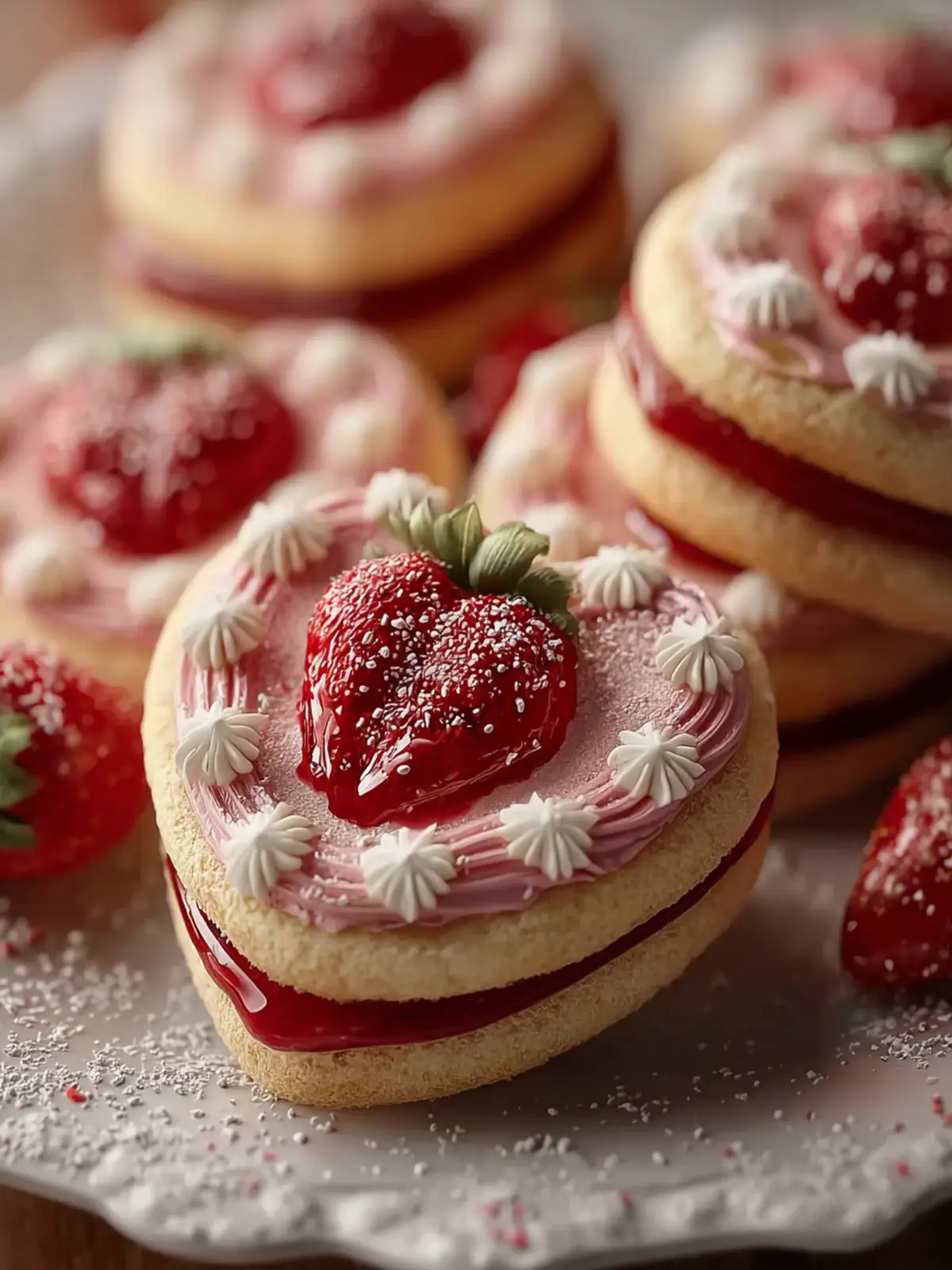 Strawberry Shortbread Cookies First Image