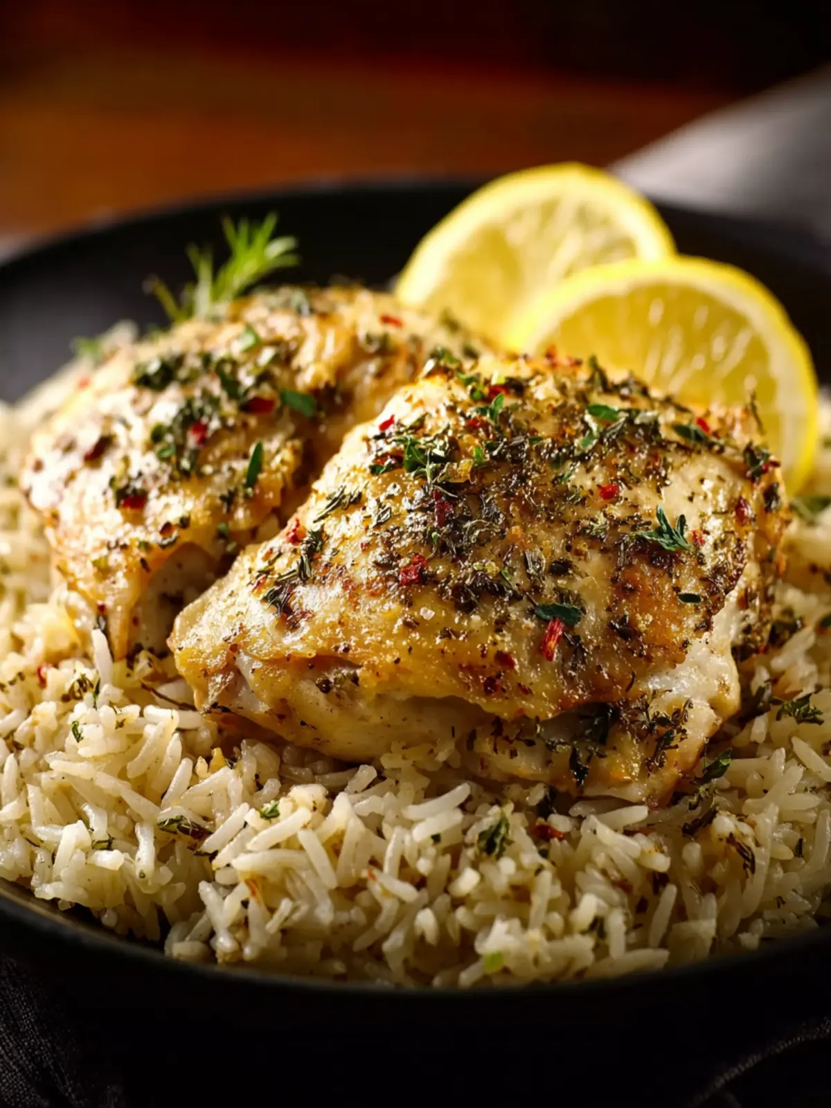 slow cooker lemon herb chicken rice First Image